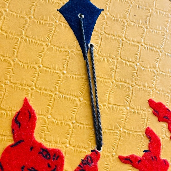 Vintage Luce Flocked Yellow Bunny Kite Child's Round Toy Case‎ Suitcase Bag - Picture 4 of 12